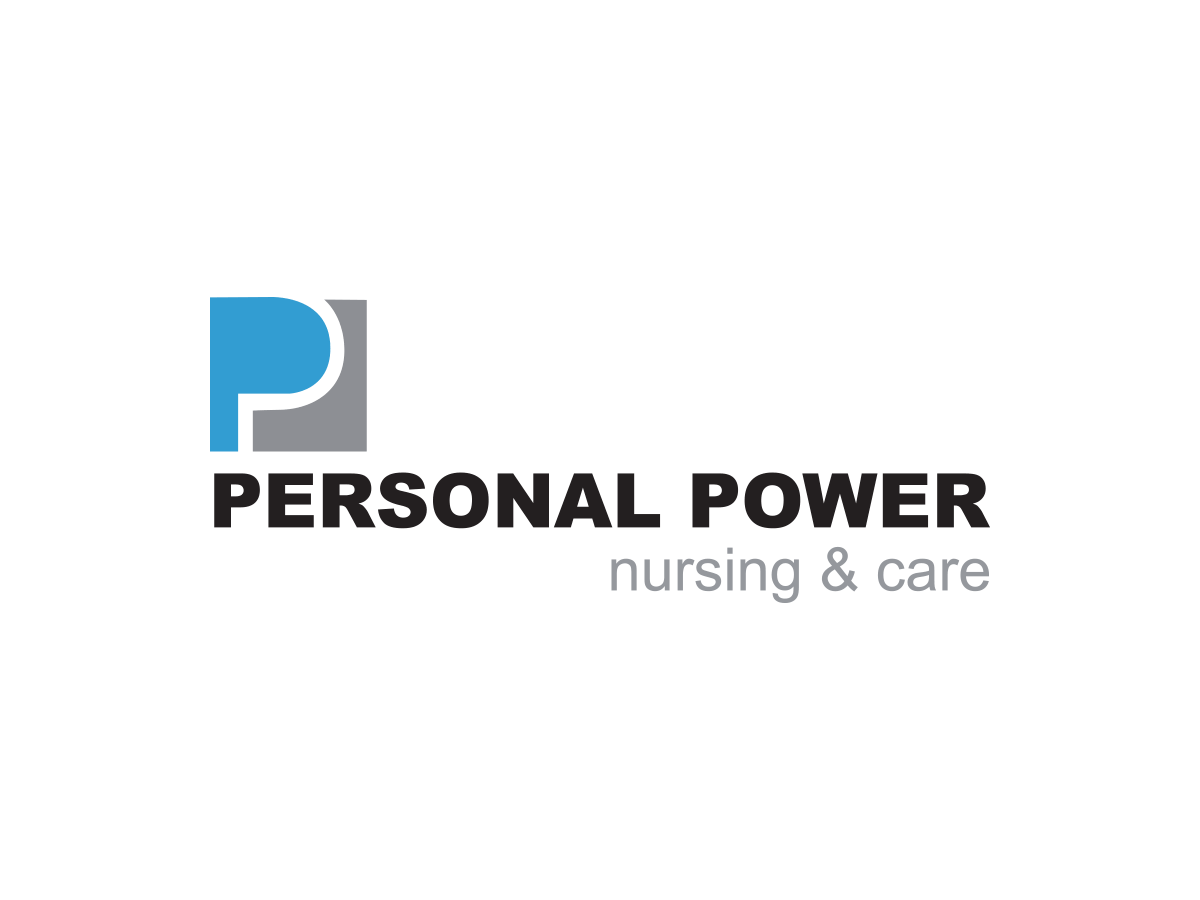 Logodesign Print | PROMIND digital | farbig Referenz Nursing & Care | Logo farbig - Markenentwicklung | Personal Power GmbH
